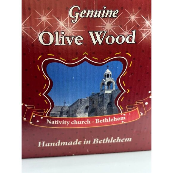 Handmade Olive Wood Nativity Set With‎ Stable  Figurines Bethlehem Music Box - Picture 7 of 11